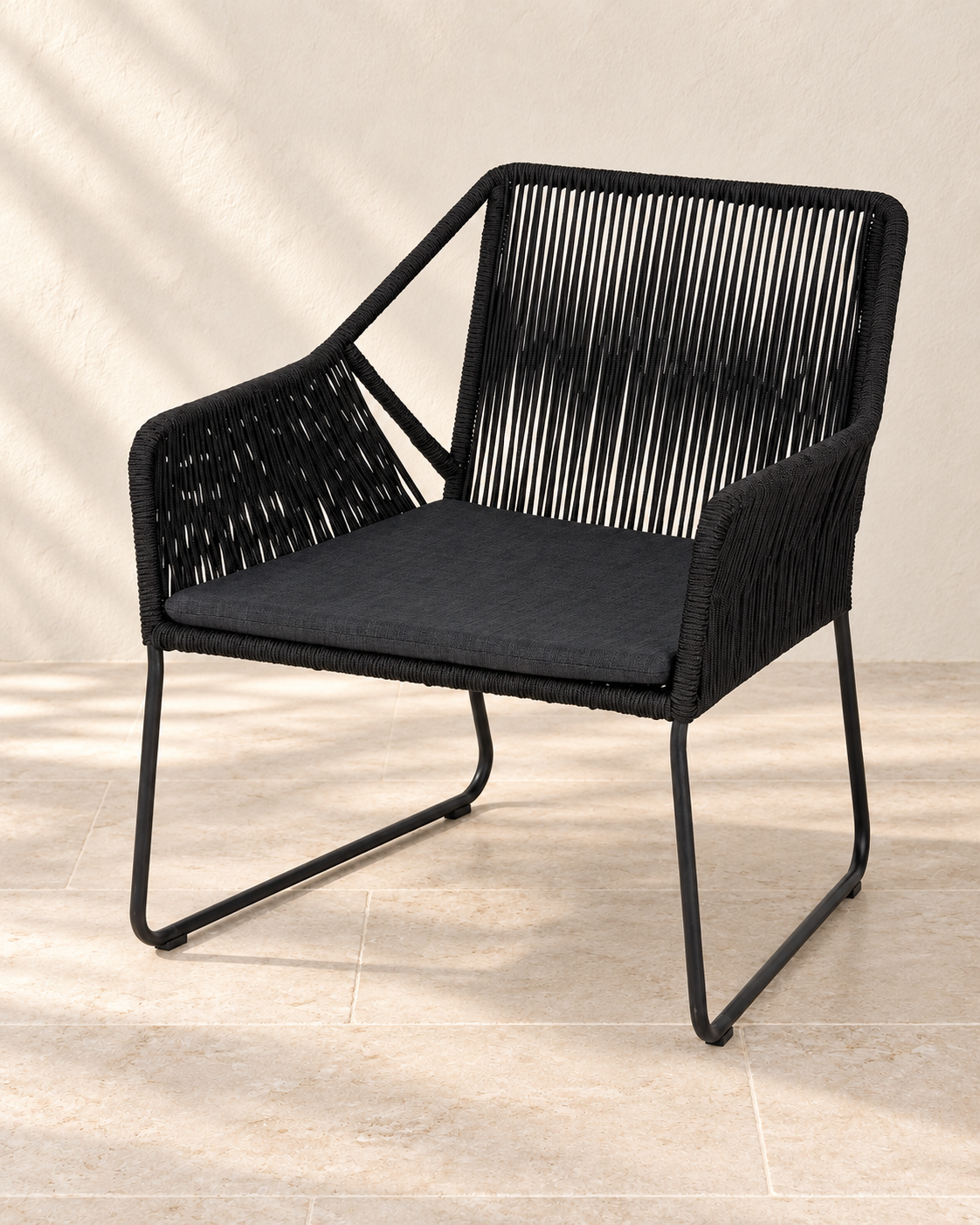 Amaya Outdoor Lounger Rope schwarz