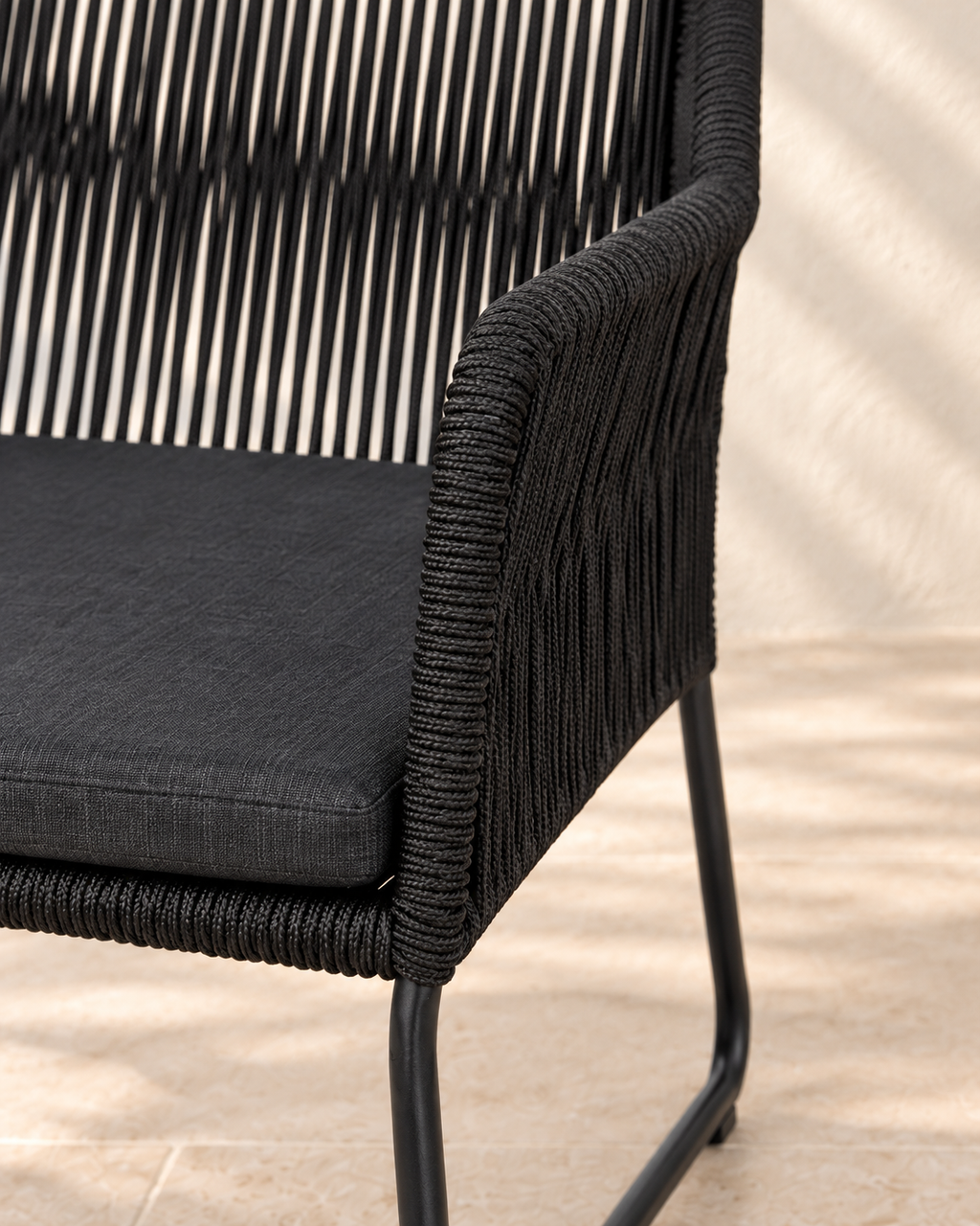 Amaya Outdoor Lounger Rope schwarz