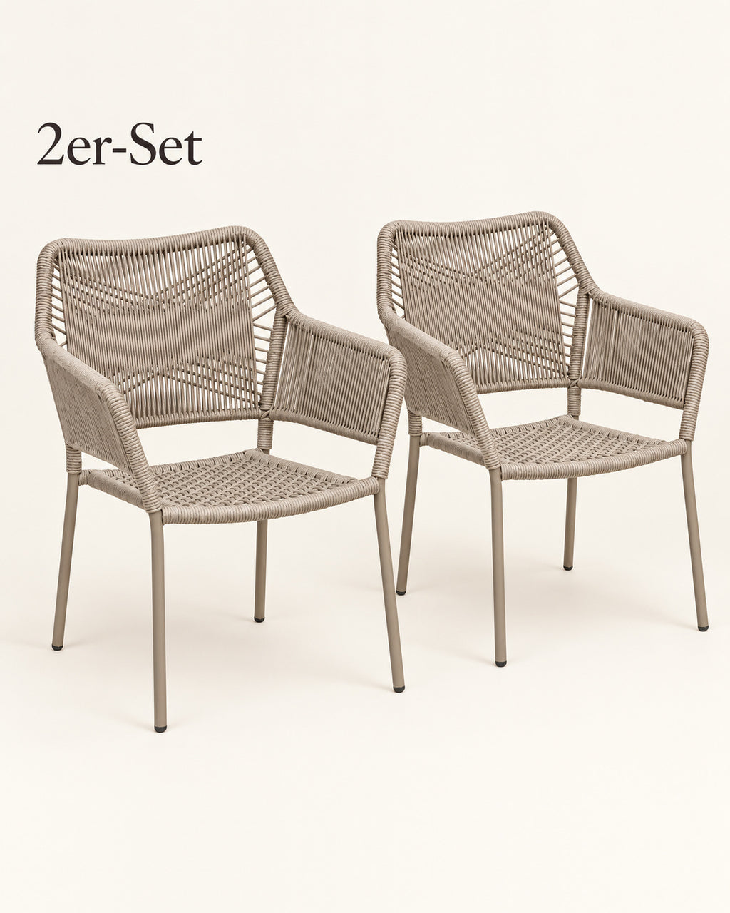 2er-Set Gartenstuhl Amaya Rope taupe