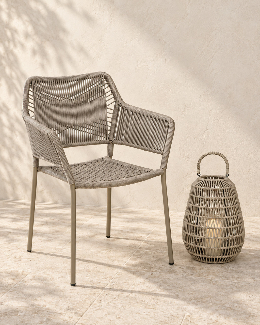 2er-Set Gartenstuhl Amaya Rope taupe