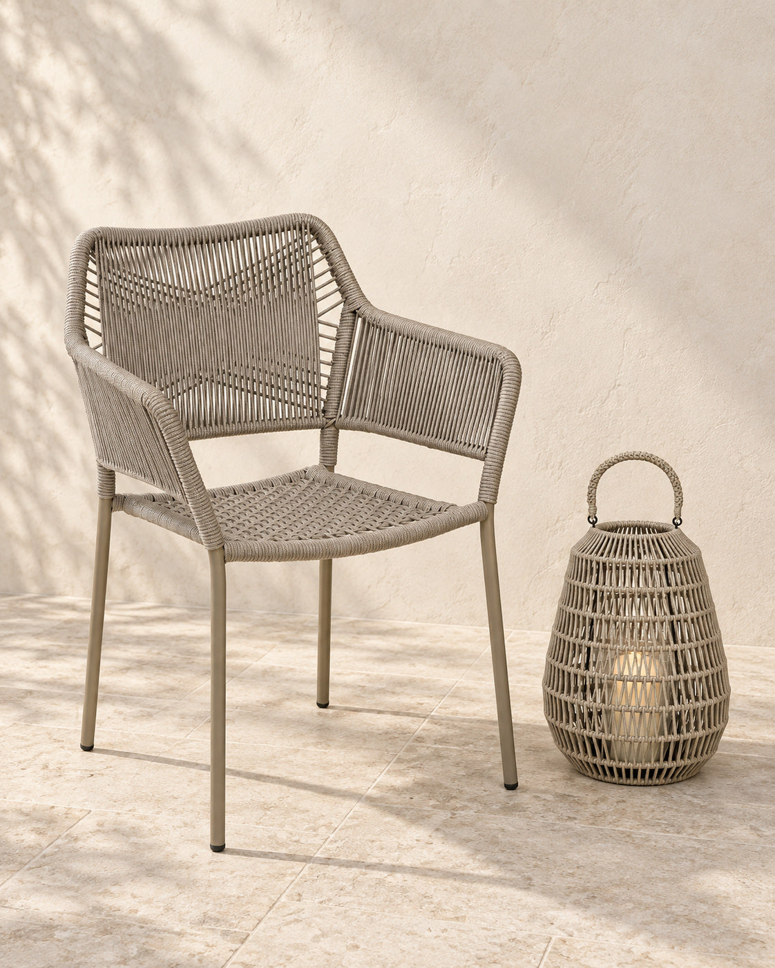 2er-Set Gartenstuhl Amaya Rope taupe