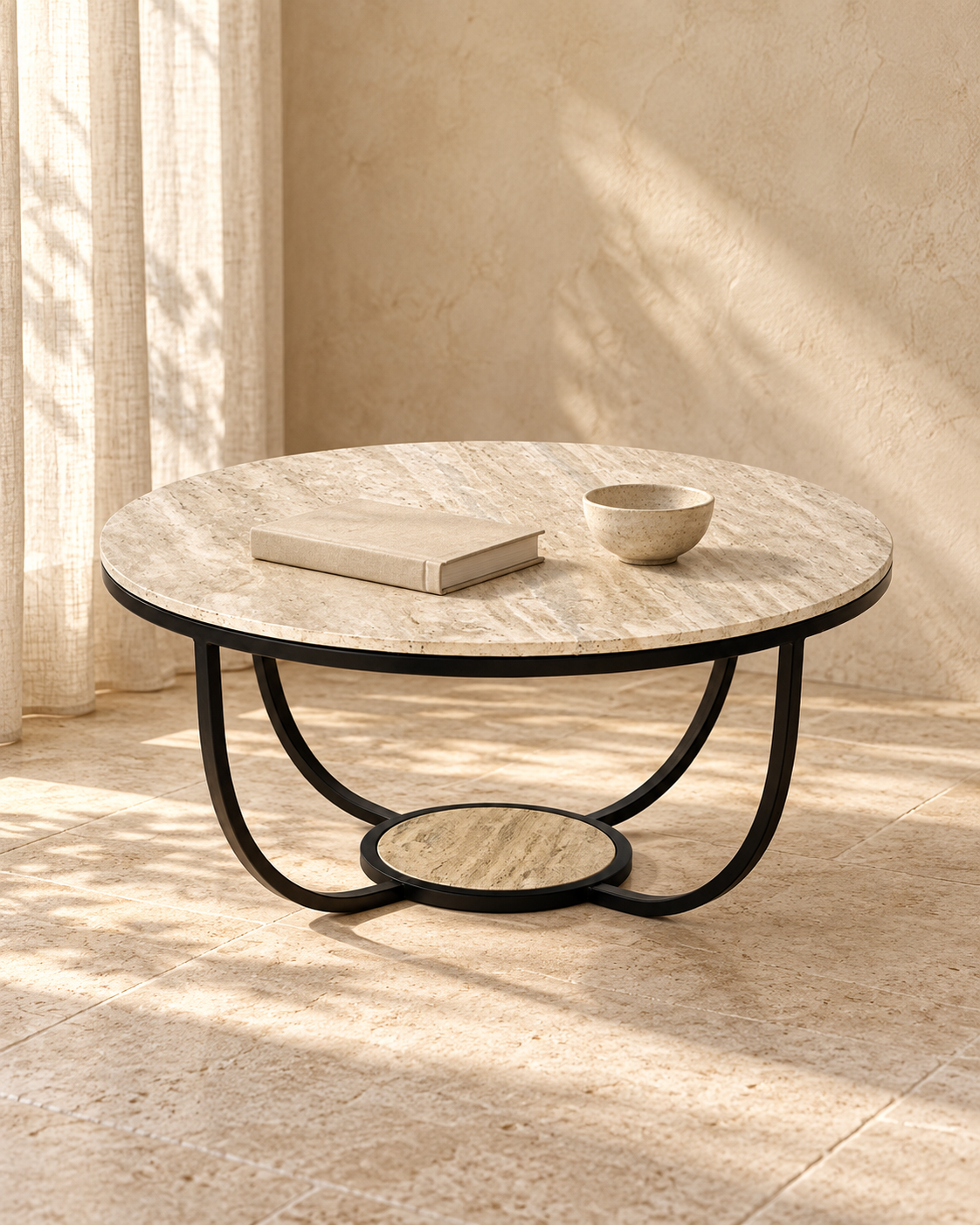 Rapolano Couchtisch Travertin beige