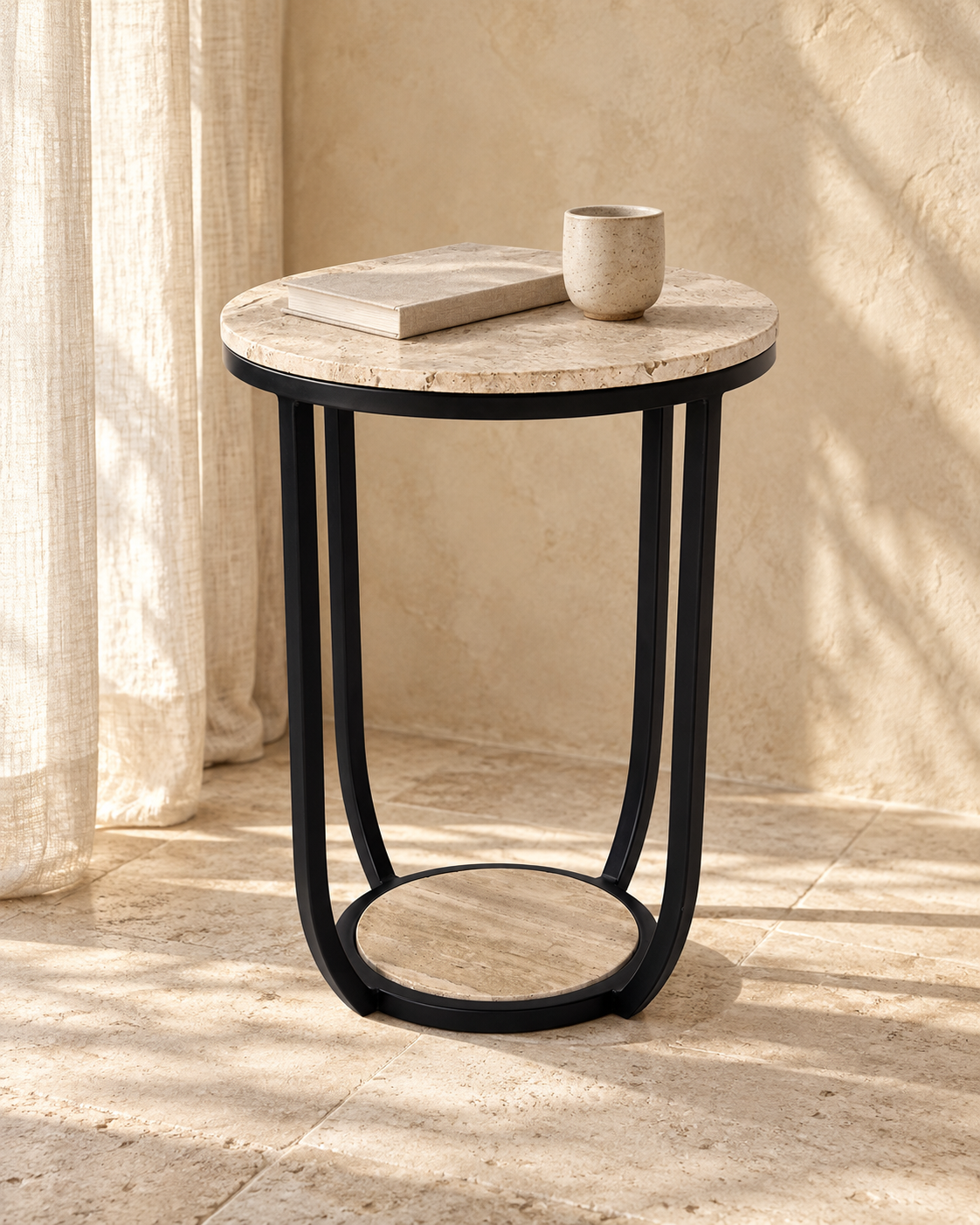 Rapolano Beistelltisch Travertin beige