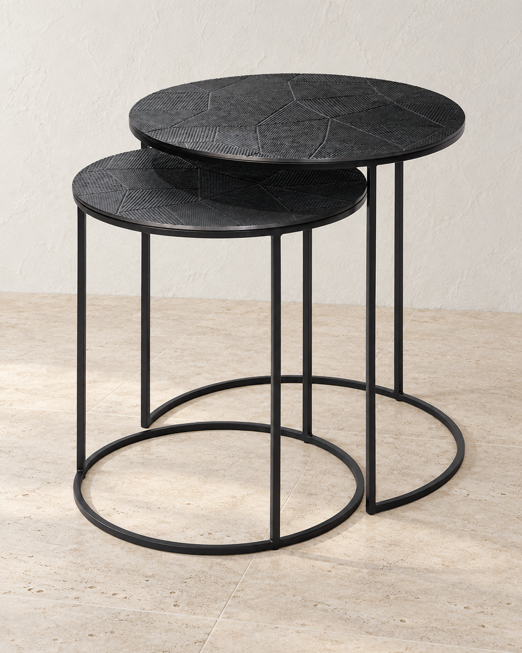 Natsu Beistelltisch 2er-Set Metall anthrazit