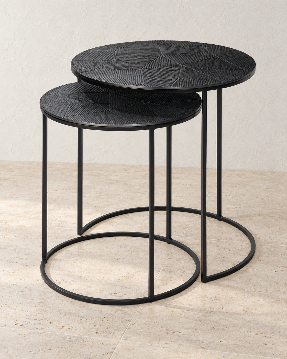 Natsu Beistelltisch 2er-Set Metall anthrazit