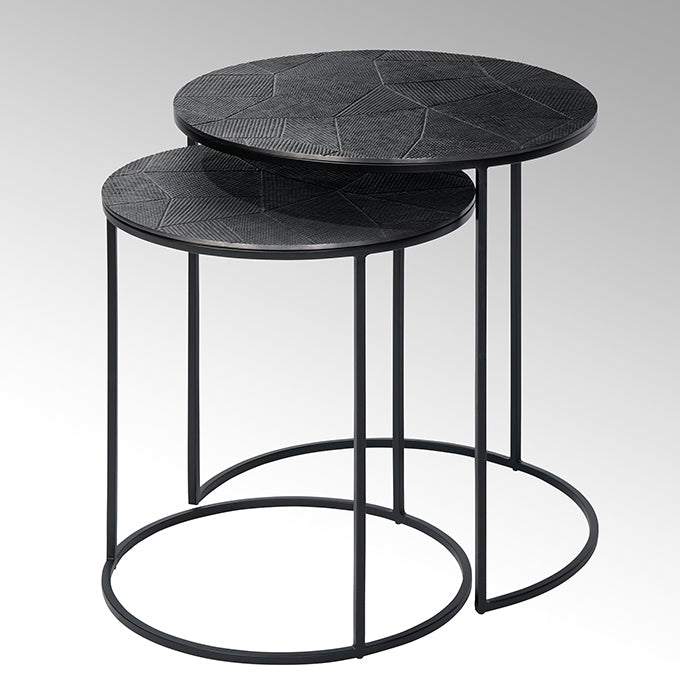 Natsu Beistelltisch 2er-Set Metall anthrazit