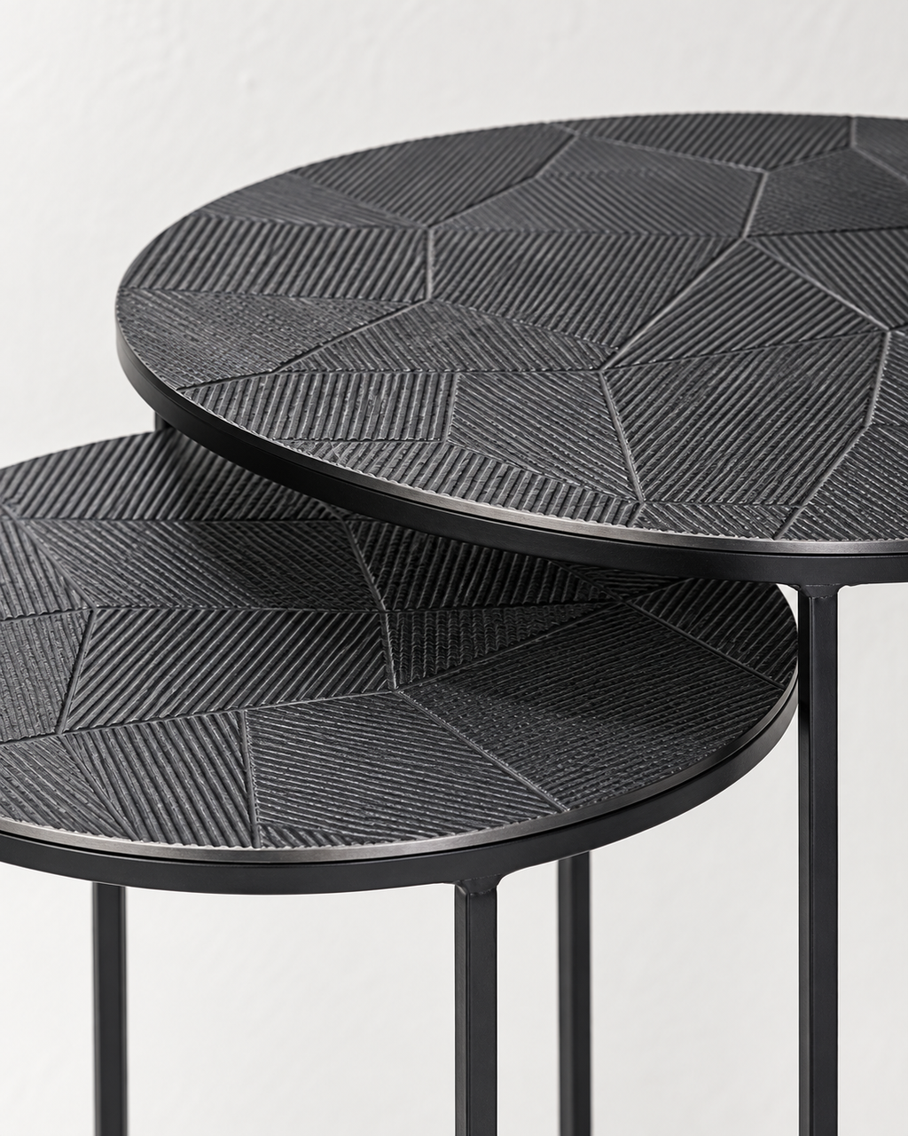 Natsu Beistelltisch 2er-Set Metall anthrazit