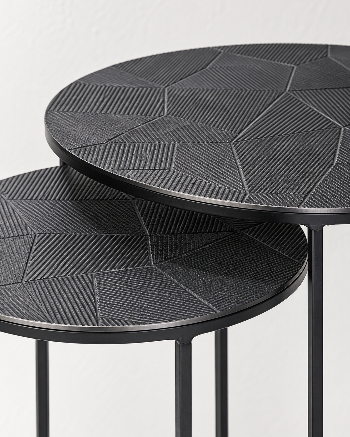 Natsu Beistelltisch 2er-Set Metall anthrazit