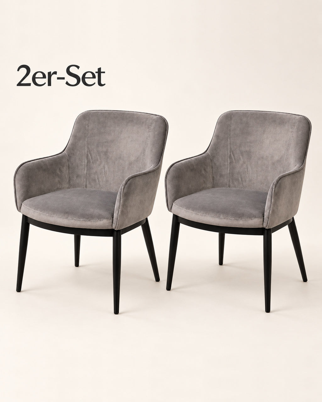 2er-Set Armlehnstuhl Felix graphite