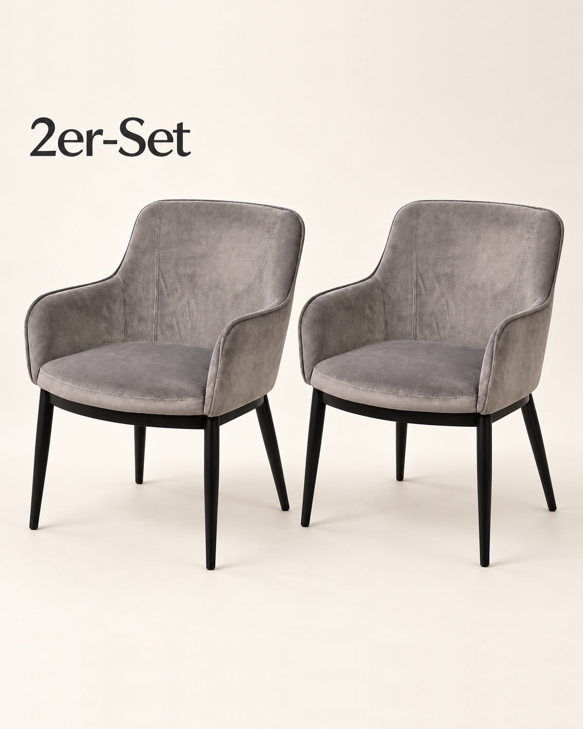 2er-Set Armlehnstuhl Felix graphite