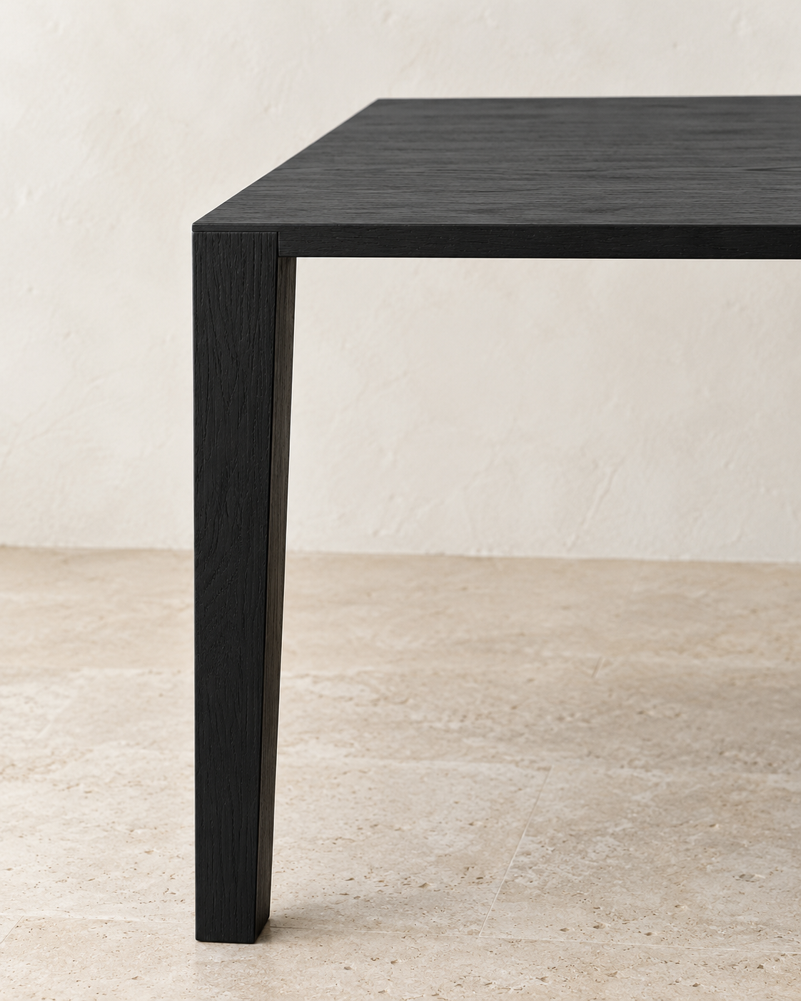 Aracol Tisch 100x240 cm Eiche Massiv schwarz