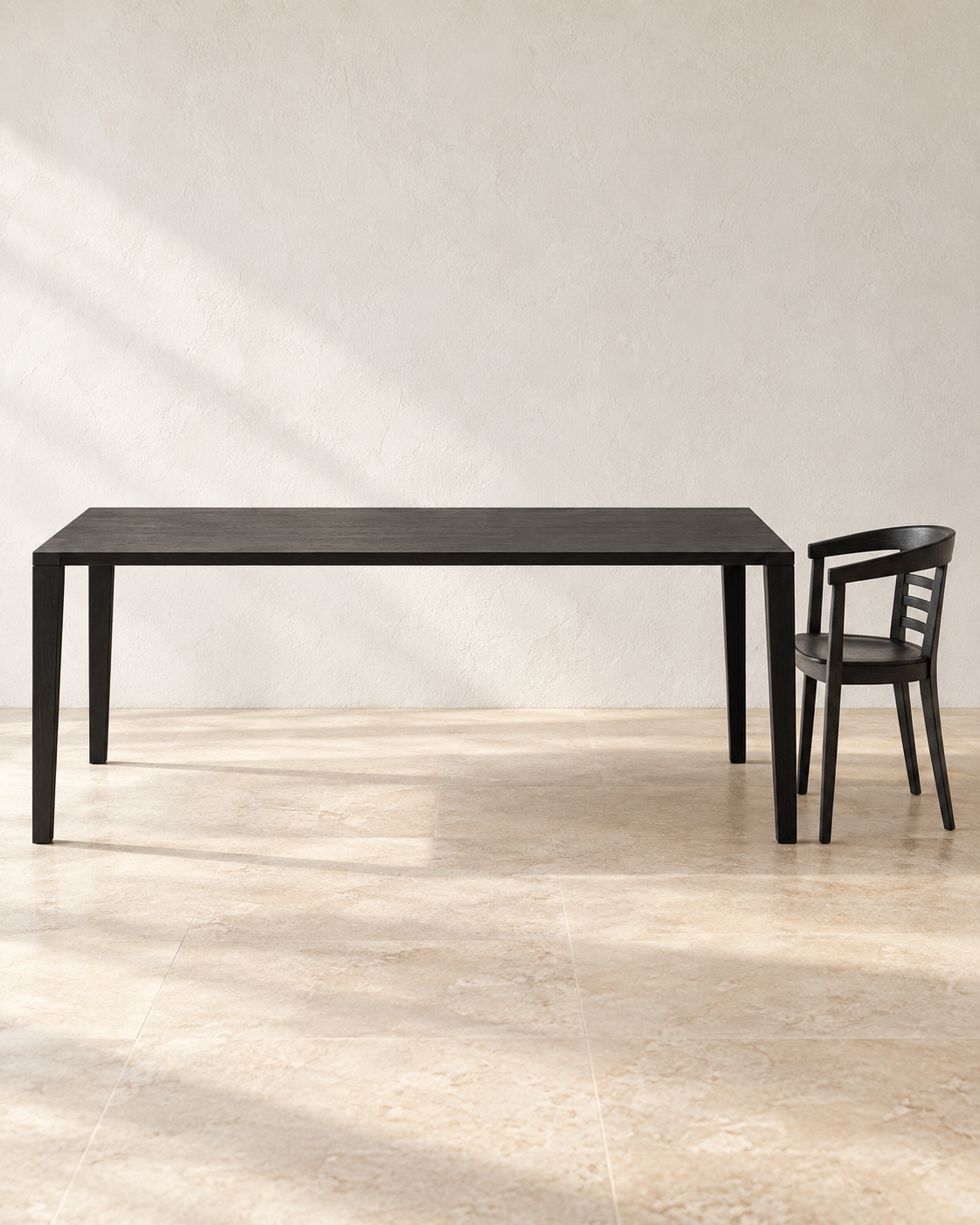Aracol Tisch 100x240 cm Eiche Massiv schwarz