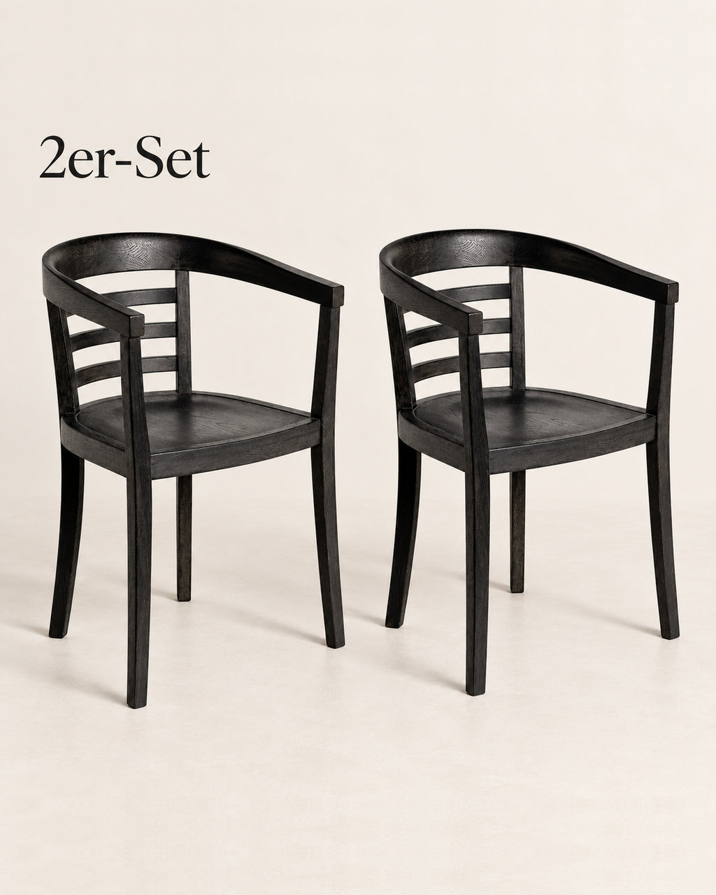 2er-Set Armlehnstuhl Julius Eiche schwarz