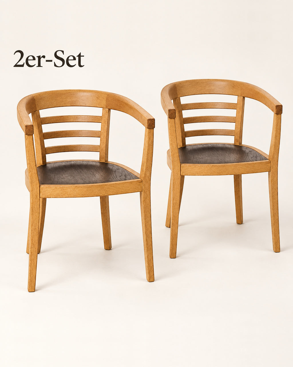2er-Set Armlehnstuhl Julius Eiche geölt