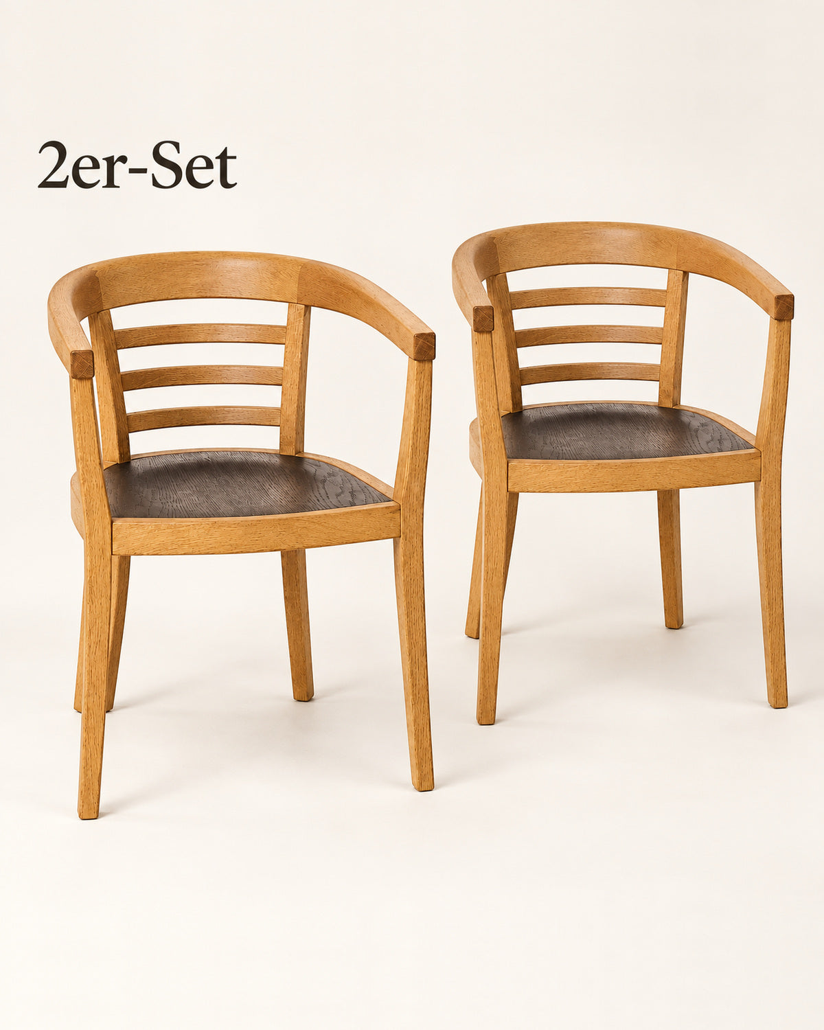 2er-Set Armlehnstuhl Julius Eiche geölt