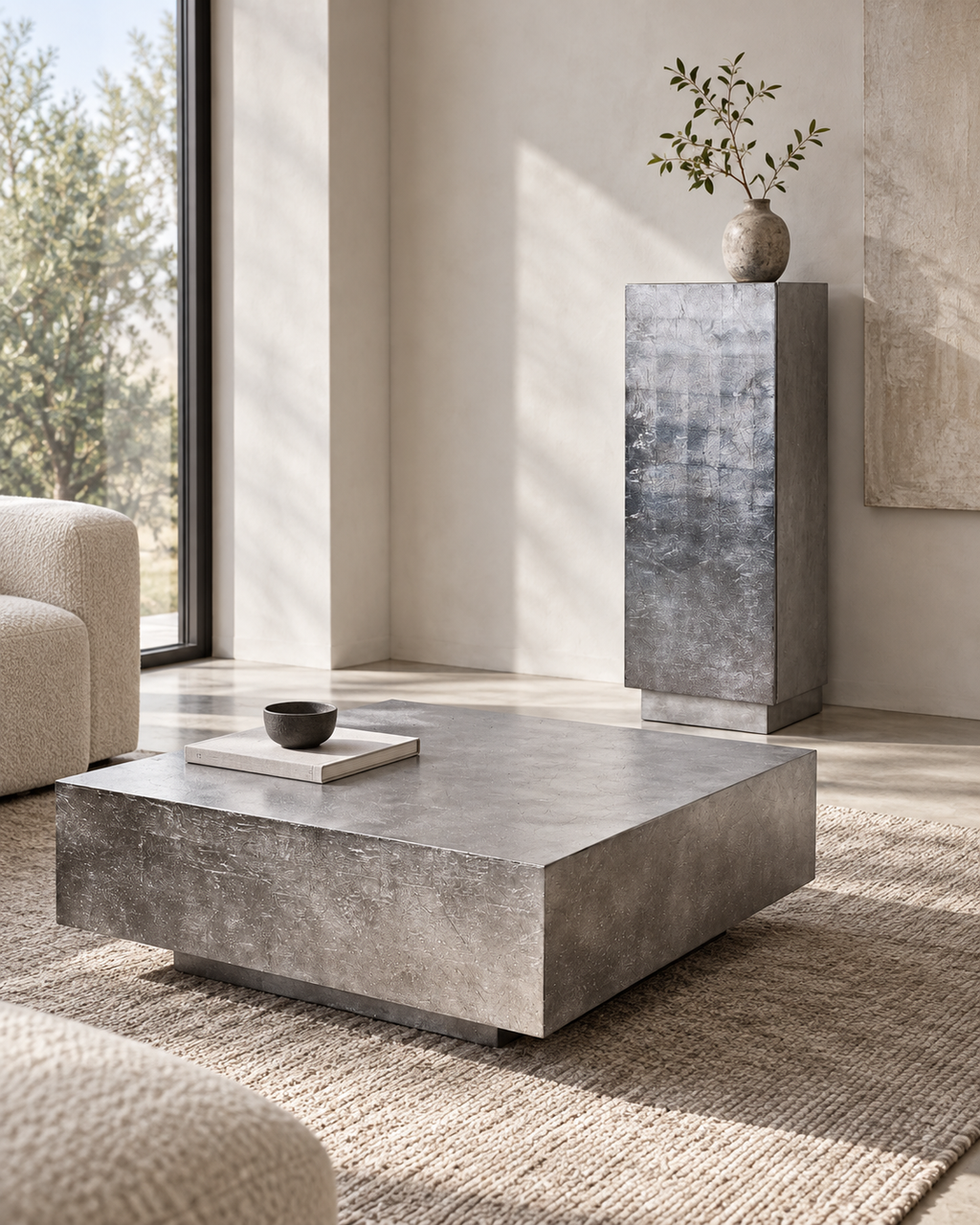 Cubo Säulenschrank silber