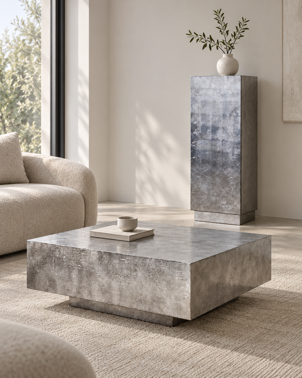 Cubo Couchtisch silber