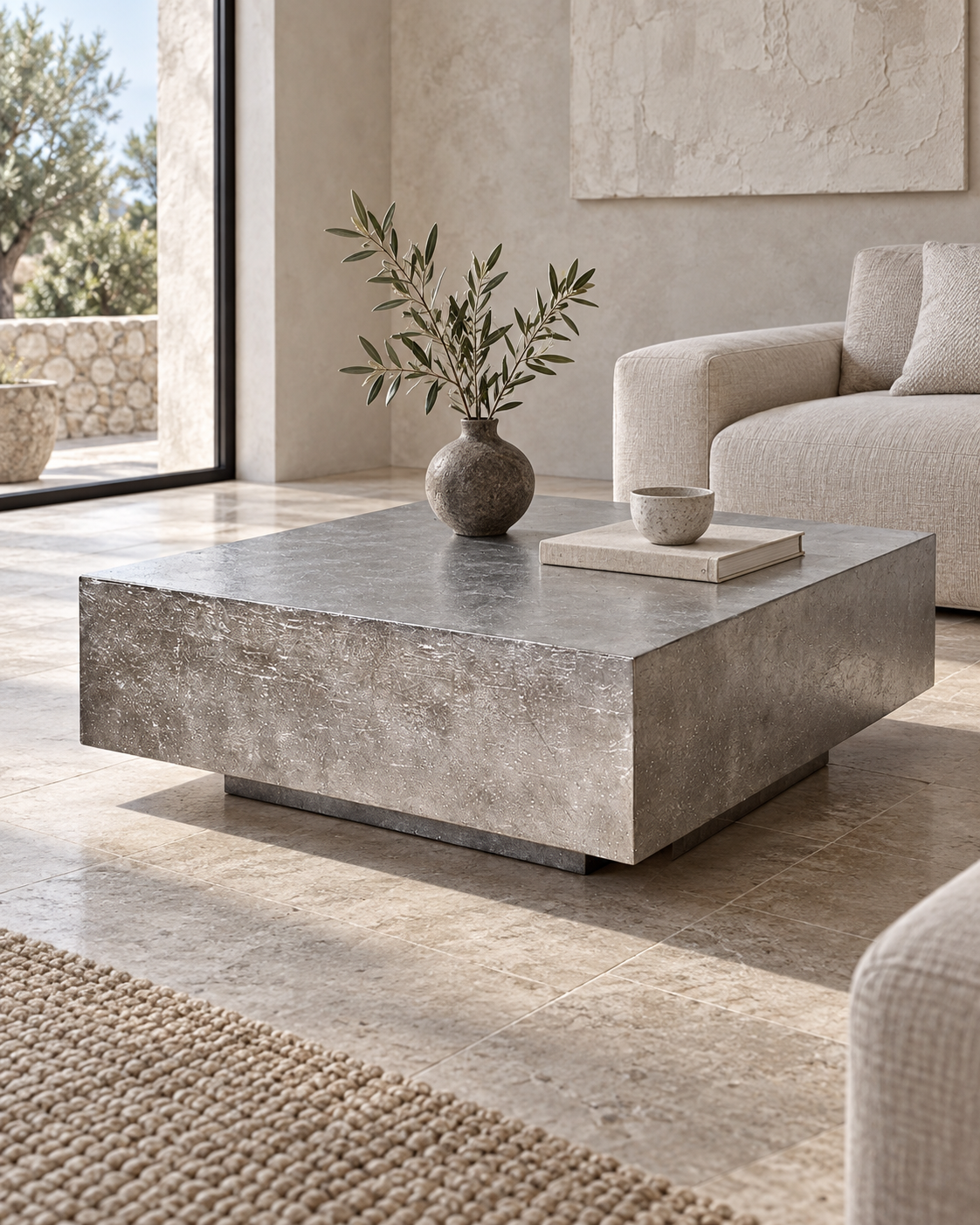 Cubo Couchtisch silber