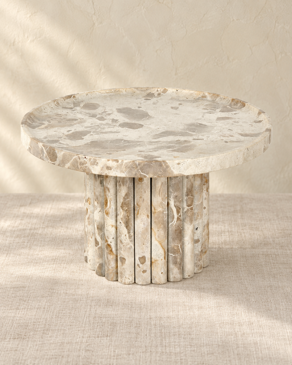 Anthea Tortenplatte Marmor beige
