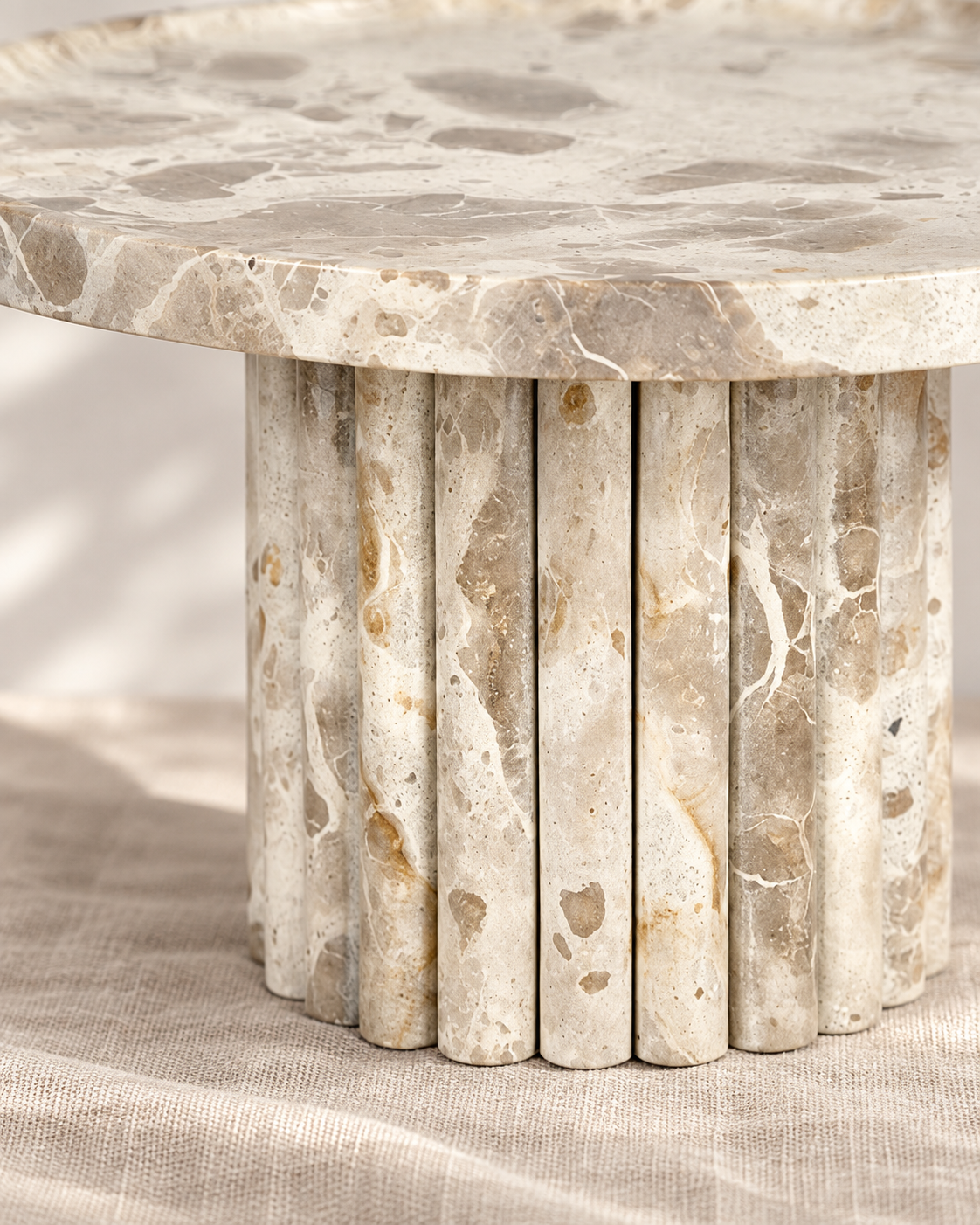 Anthea Tortenplatte Marmor beige