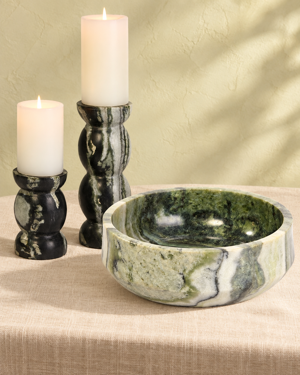 Berubari Schale Marmor grün