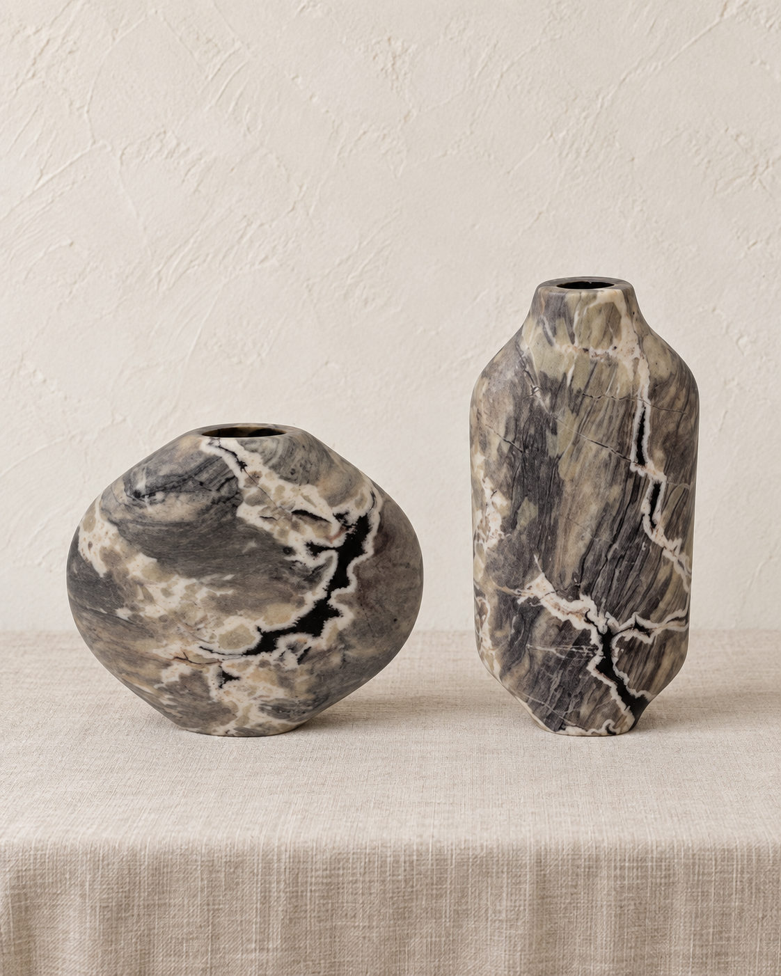 Aravalli Vase klein Marmor grau