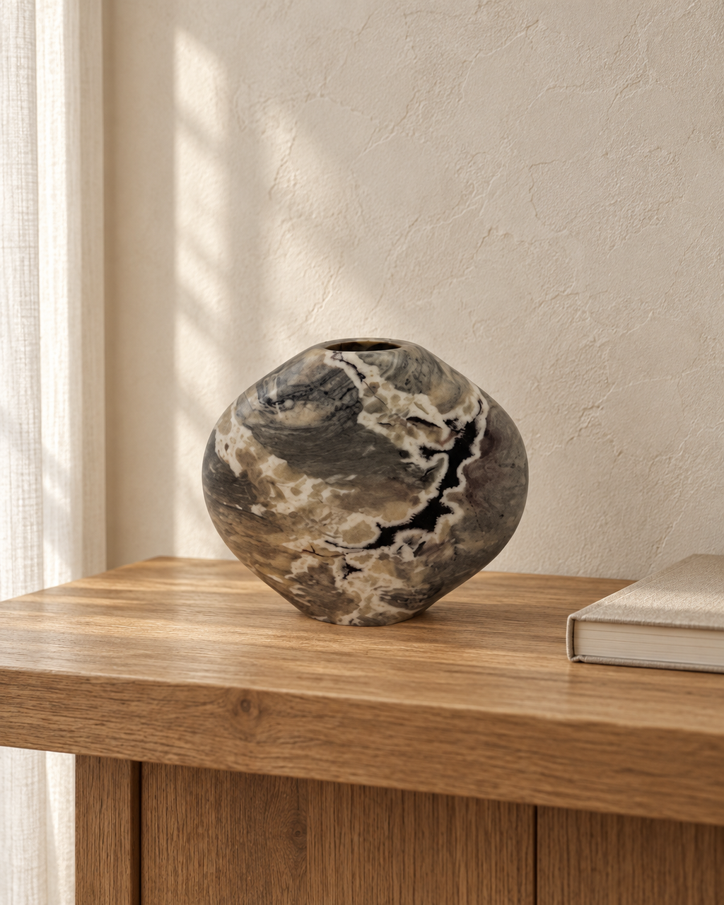Aravalli Vase klein Marmor grau