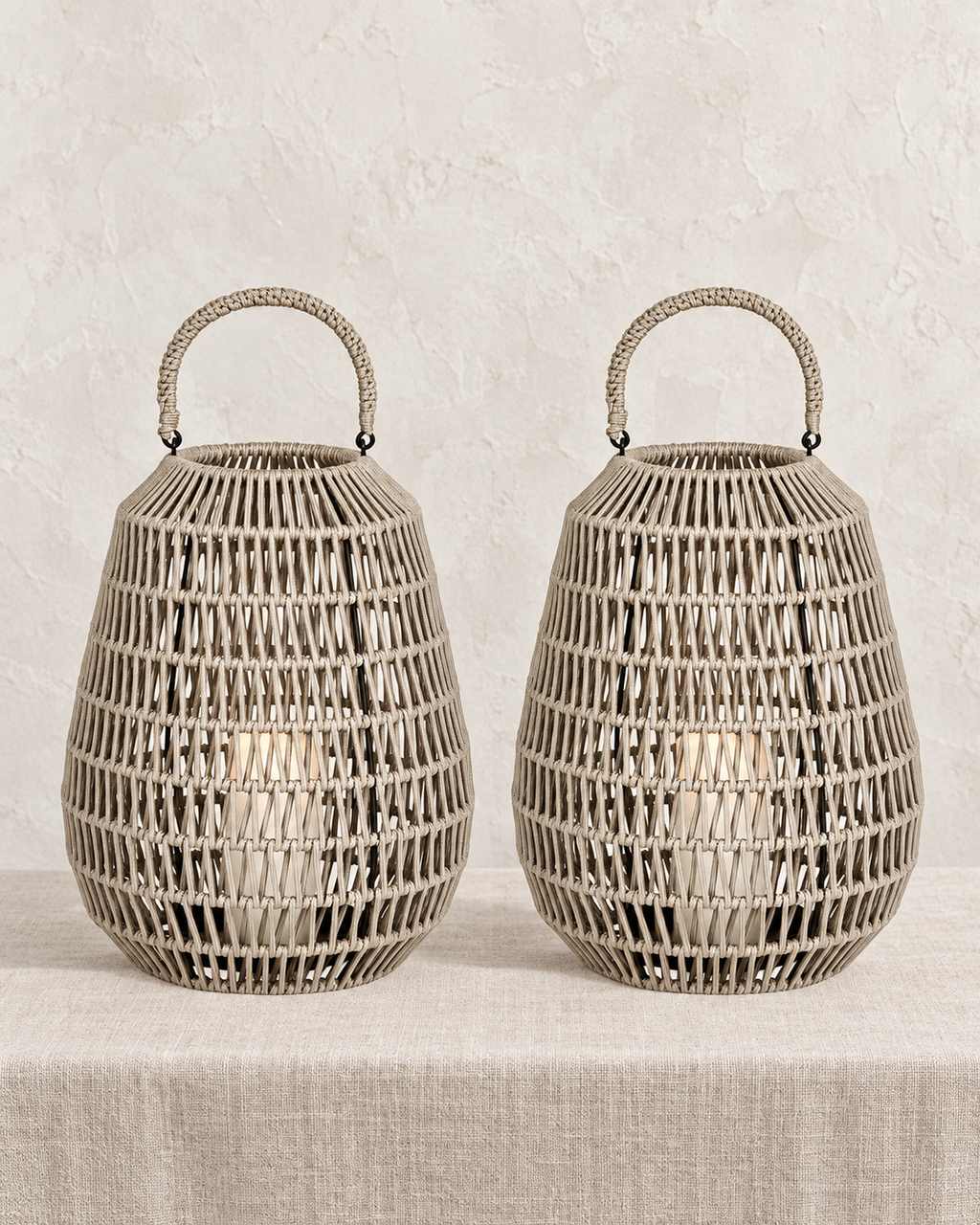 Cahaya Outdoor-Laterne klein Rope taupe