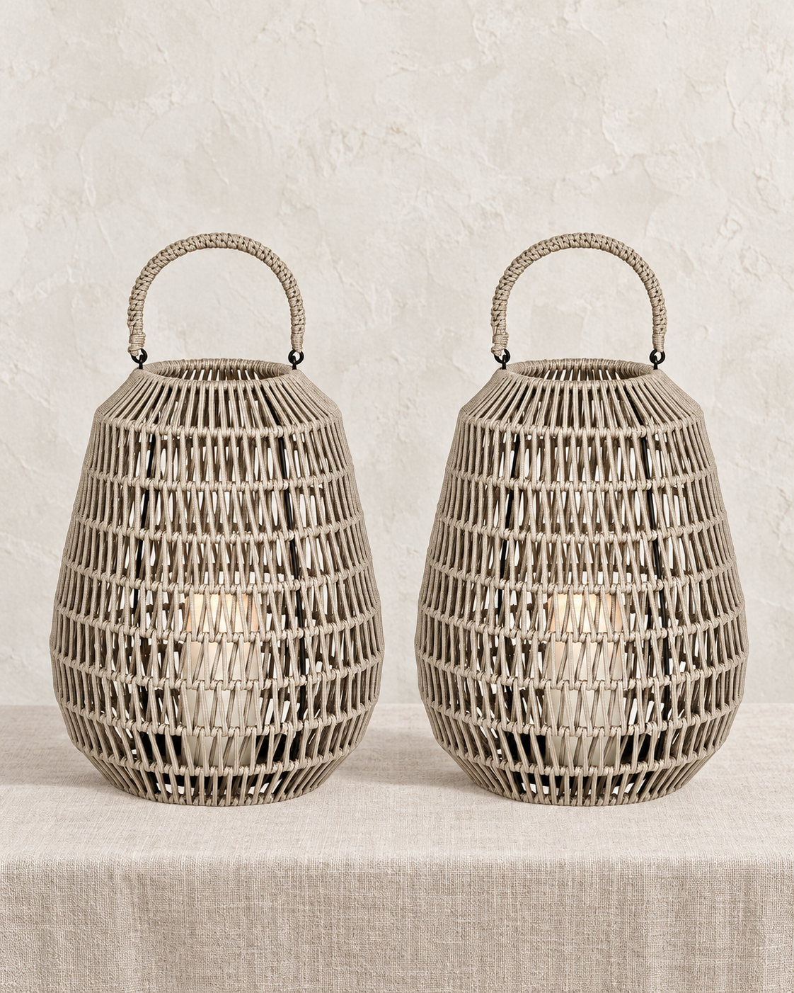 Cahaya Outdoor-Laterne klein Rope taupe