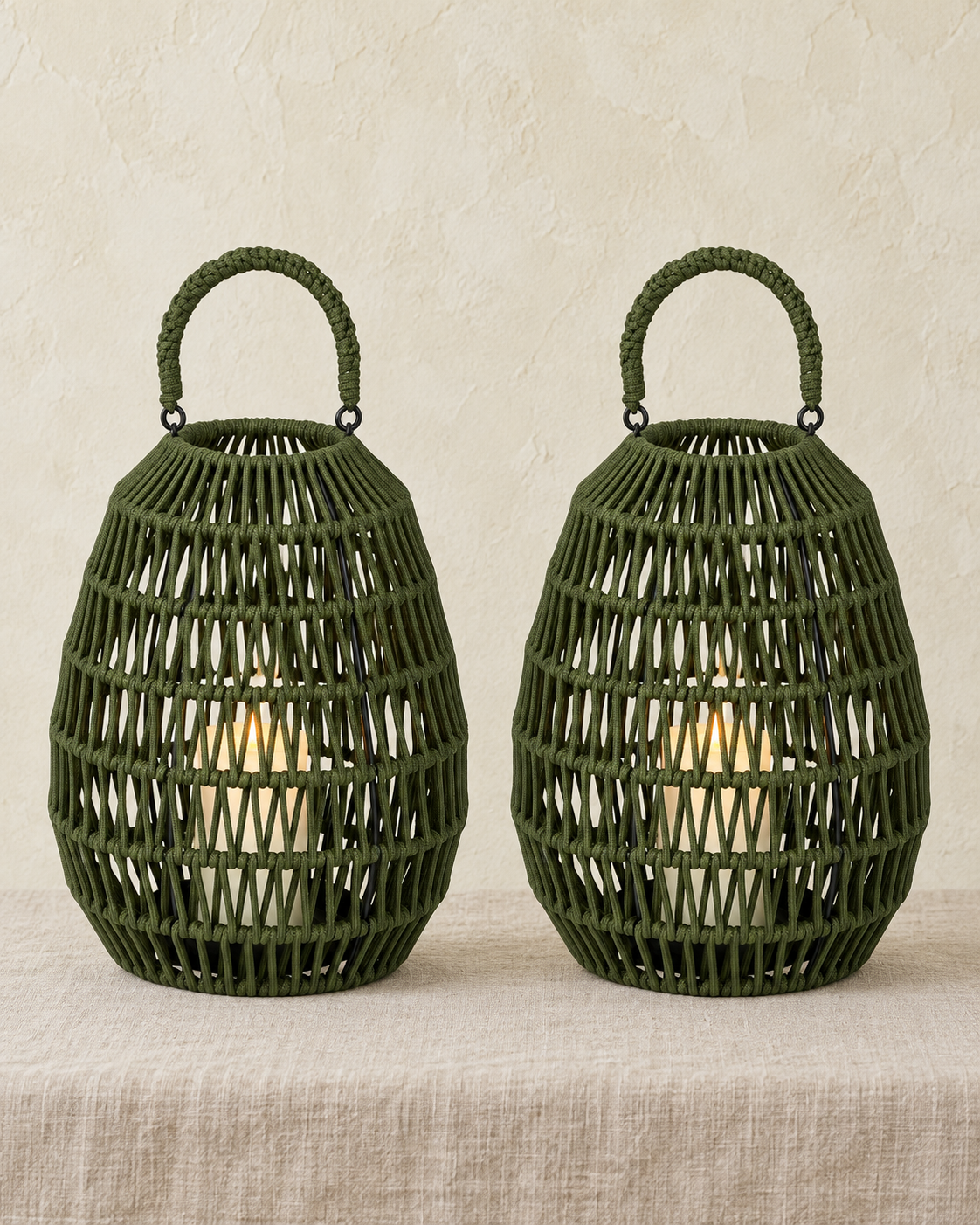 Cahaya Outdoor-Laterne groß Rope olive