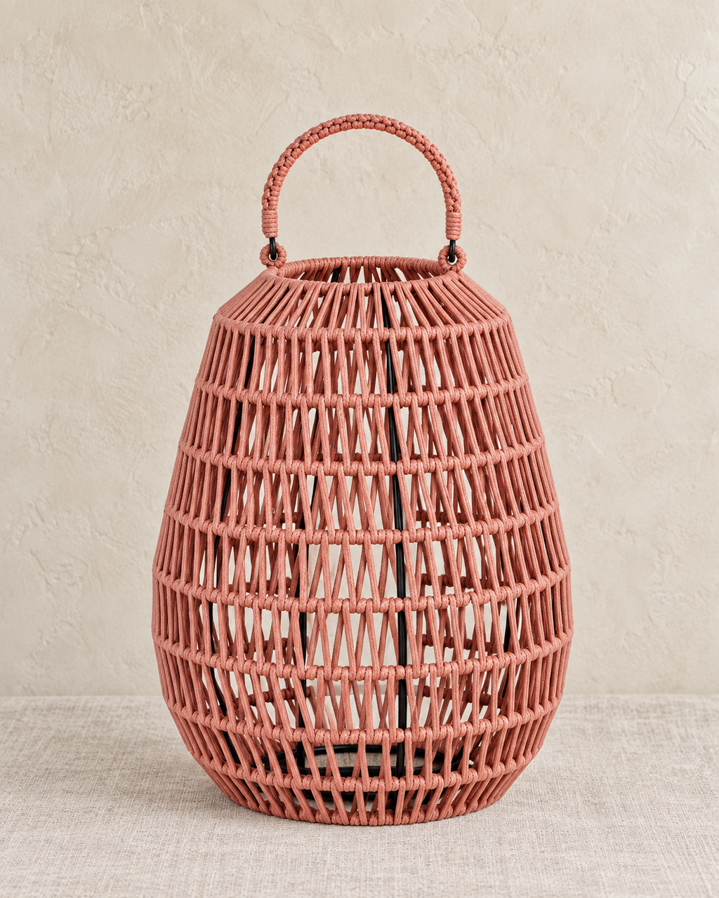 Cahaya Outdoor-Laterne Kordel magnolie H 37cm D 29cm