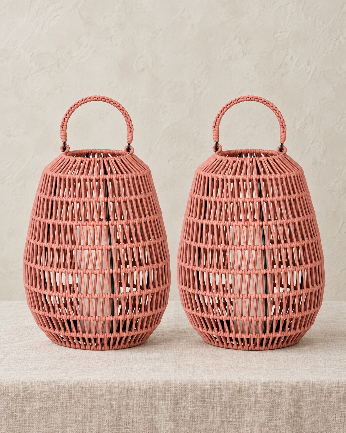 Cahaya Outdoor-Laterne Kordel magnolie H 37cm D 29cm