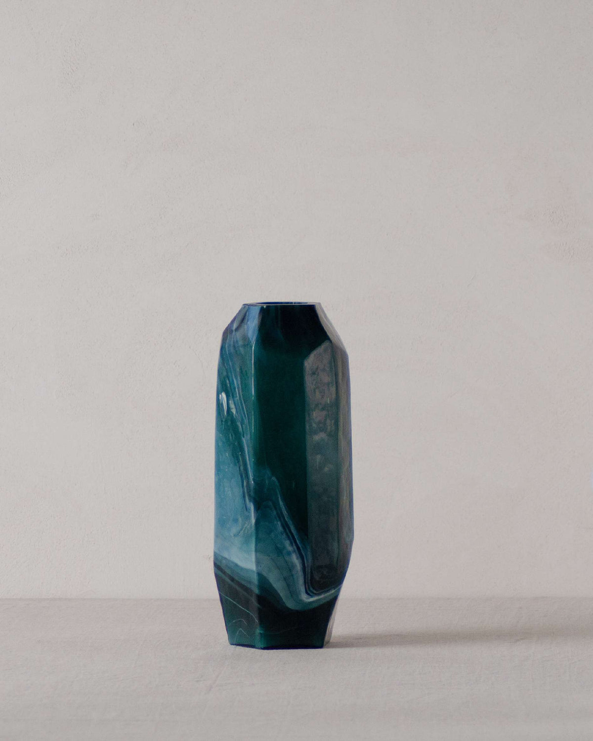 Gliani Glasvase H 42 cm D 17 cm petrolblau