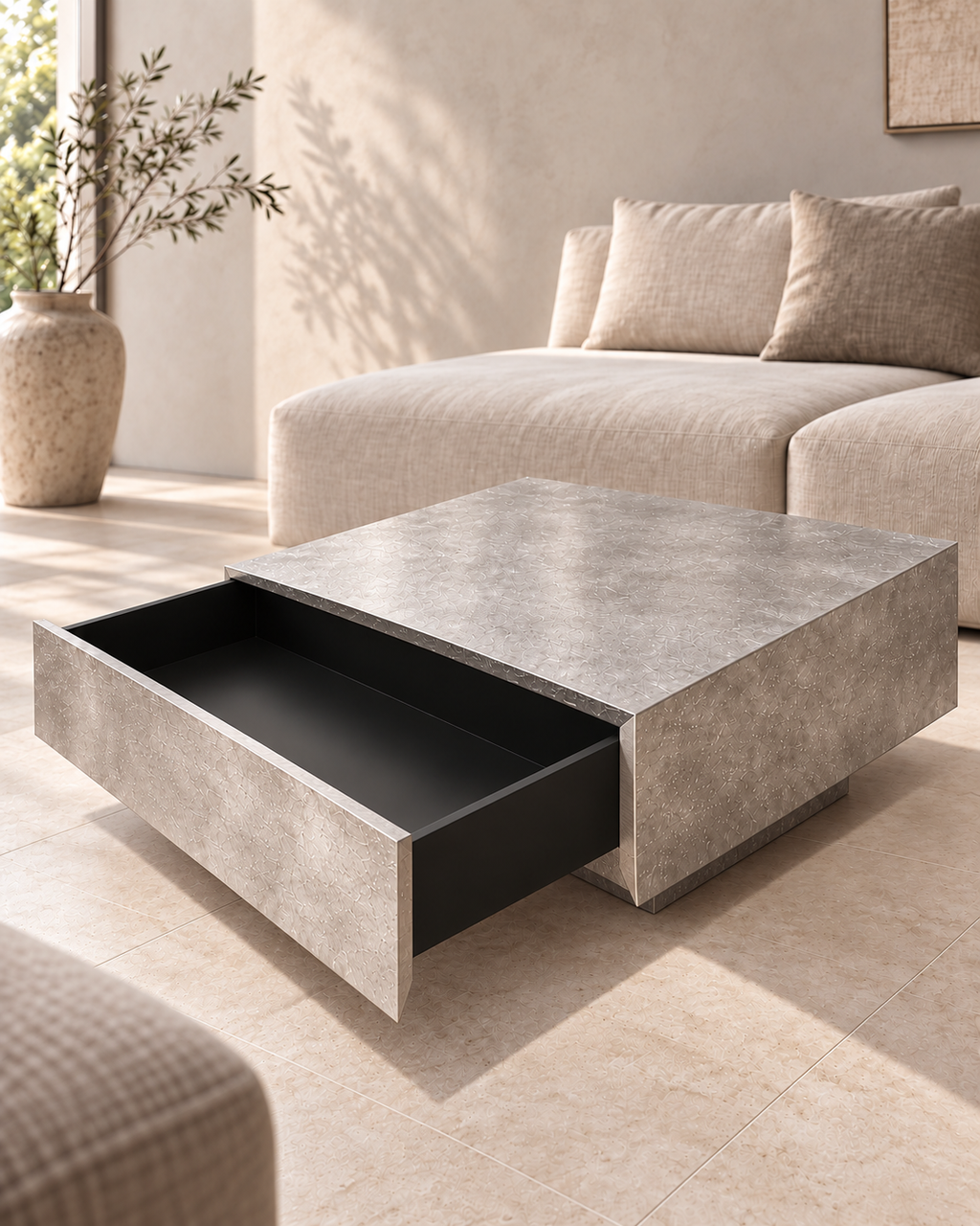 Cubo Couchtisch silber
